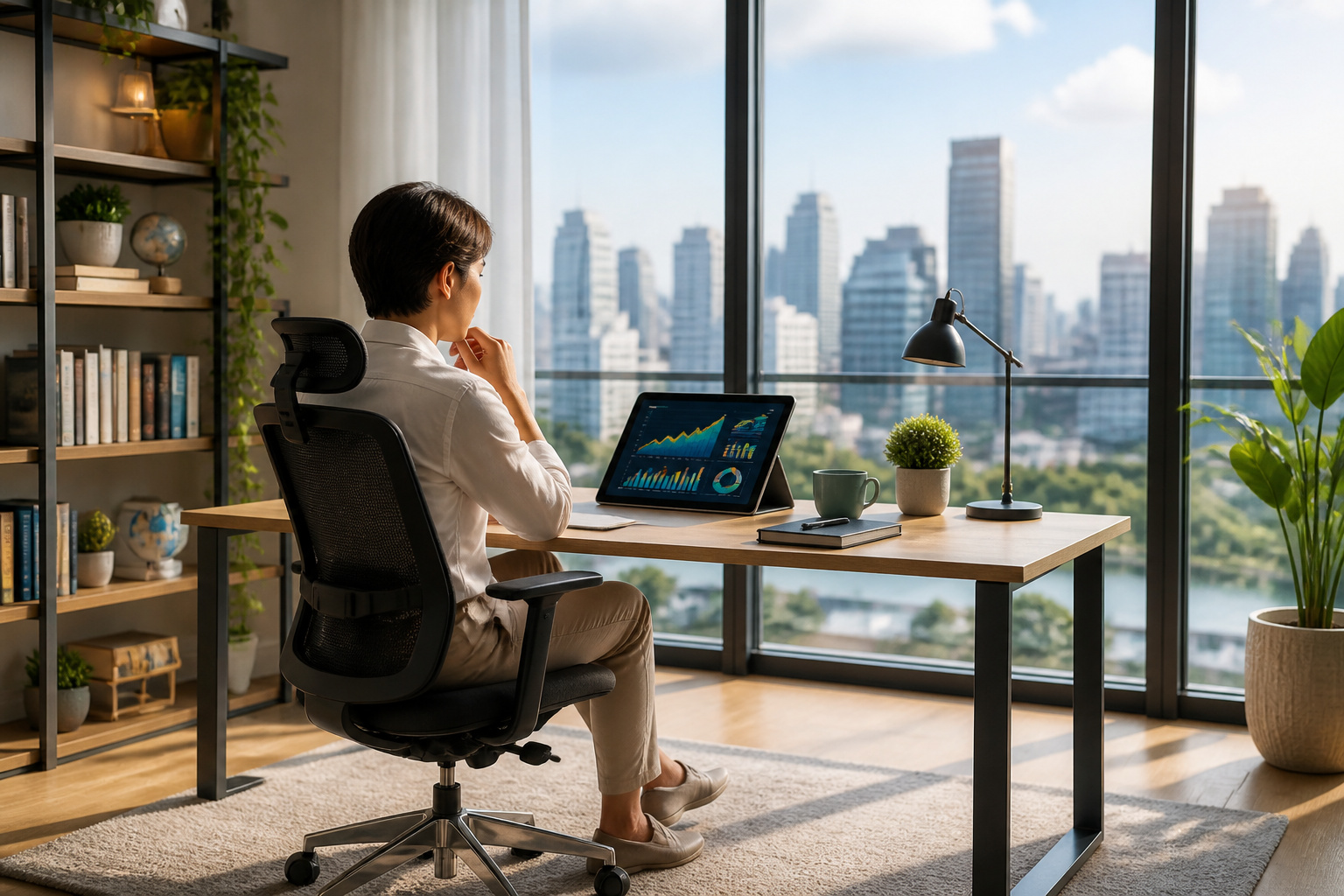 Analyse financiere dans un bureau moderne