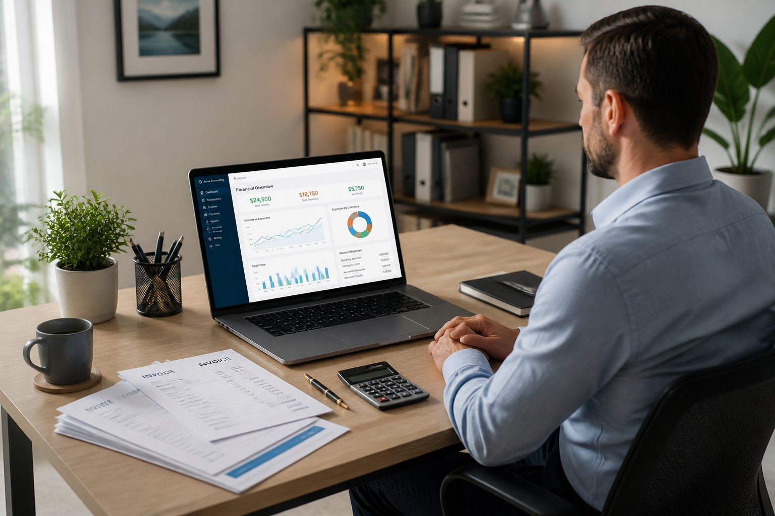 Bureau moderne et organise pour la gestion financiere