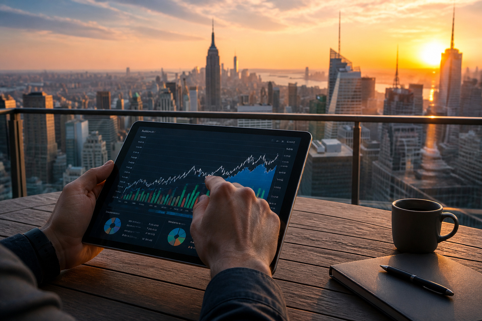 Analyse financiere au lever du soleil
