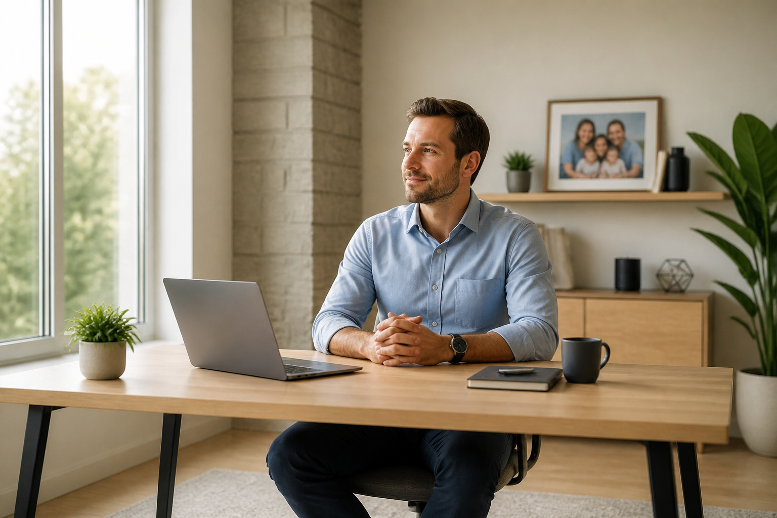 Professionnel confiant dans son bureau moderne