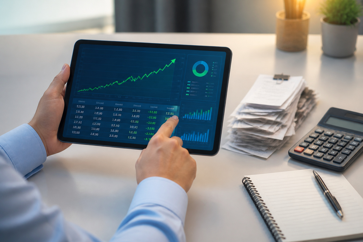 Analyse financiere sur tablette